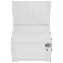 4Sets Clear Donation and Suggestion Box with Lock for Public Use