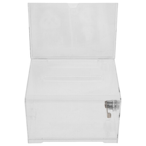 4Sets Clear Donation and Suggestion Box with Lock for Public Use