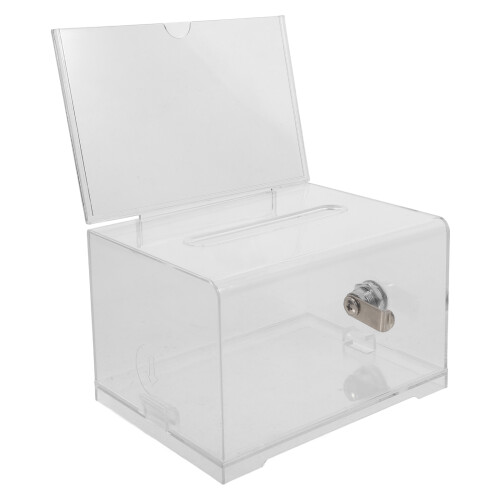 4Sets Clear Donation and Suggestion Box with Lock for Public Use 1