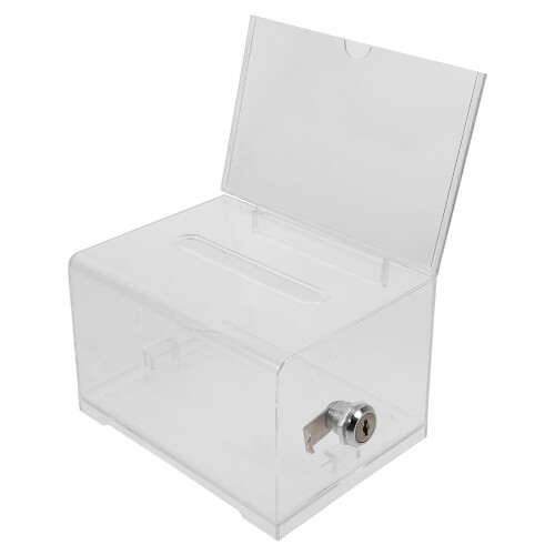 4Sets Clear Donation and Suggestion Box with Lock for Public Use 2