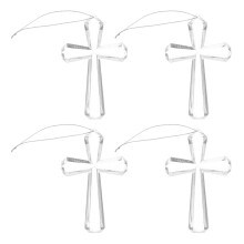 20Pcs Clear Acrylic Cross Hanging Ornament for Car and Home Decoration
