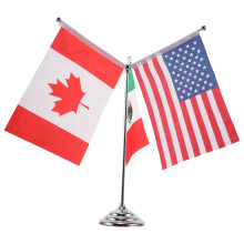 5Sets Polyester Flags with Metal Holder for Office Desk Decor