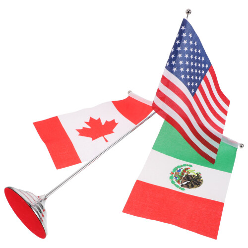 5Sets Polyester Flags with Metal Holder for Office Desk Decor 2