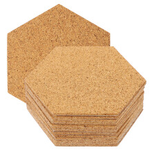 240Pcs Hexagon Cork Bulletin Board Tiles Khaki Self-Adhesive Sheets