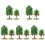 10Pcs Realistic Mini Trees Green Plastic Decoration for Crafts 7
