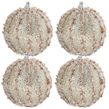 20Pcs Beige Decorative Xmas Tree Balls Foam Hanging Ornaments