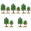 10Pcs Realistic Mini Trees Green Plastic Decoration for Crafts 8