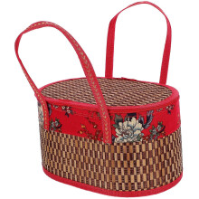 Woven Basket with Handle Bamboo Woven Storage Basket Gift Package Basket Shopping Basket