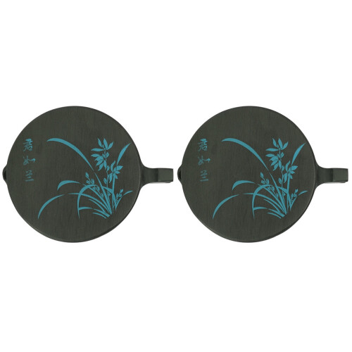2Pcs Black Calligraphy Inkstone Lidded Inkslab for Writing and Drawing 2