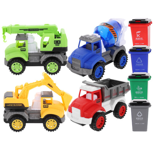 4 Sets Garbage Truck Plaything Engineering Vehicle Toy 2