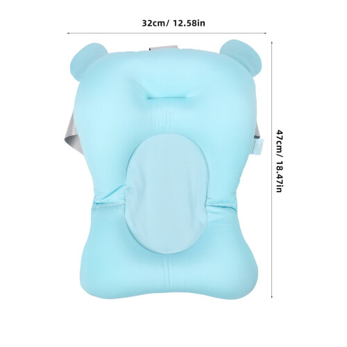 Baby Shower Cushion Blue Polyester Foam Infant Bath Seat Support Mat 1