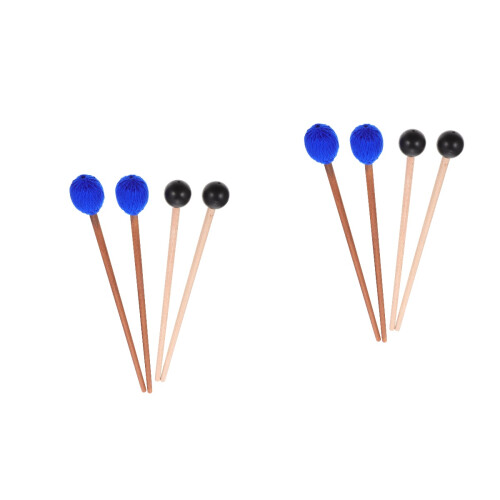 2Sets Assorted Color Marimba Mallets Durable Rubber Xylophone Sticks 2