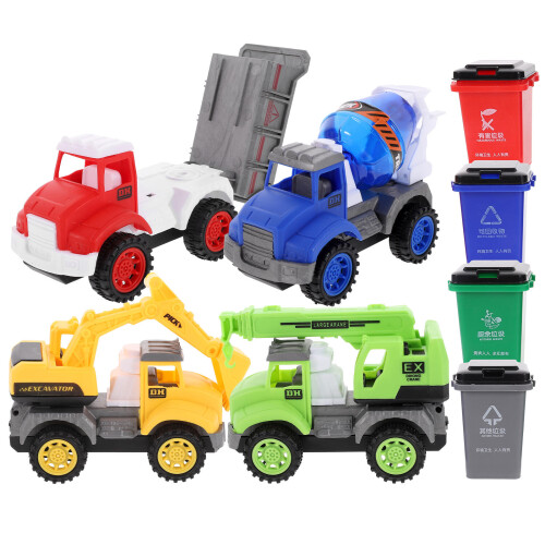 4 Sets Garbage Truck Plaything Engineering Vehicle Toy 1
