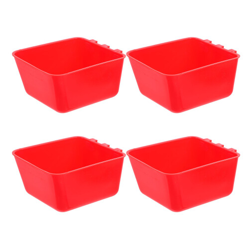 16Pcs Durable Red Hanging Bird and Rabbit Feeding Bowls for Pets 2