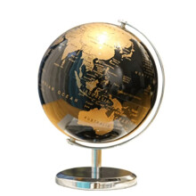 World Globe 5.5 Inch Retro Map with Alloy Base, Mini Desktop Globe for Travel Marking and Office