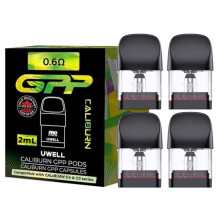 Uwell Caliburn GPP Replacement Pod Cartridge (0.6 ohm) - 4 Pack for Uwell Caliburn G3 & G4 Pod kit - Top Fill - 2ml Capacity - No Nicotine/Eliquid
