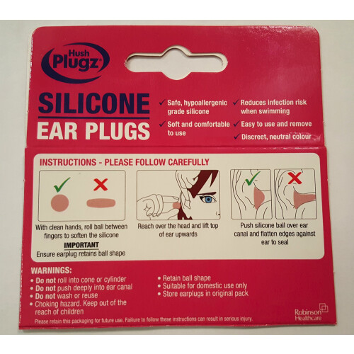 Hush 7 Pairs Plugz Silicone Earplugs - Pack of 7 2