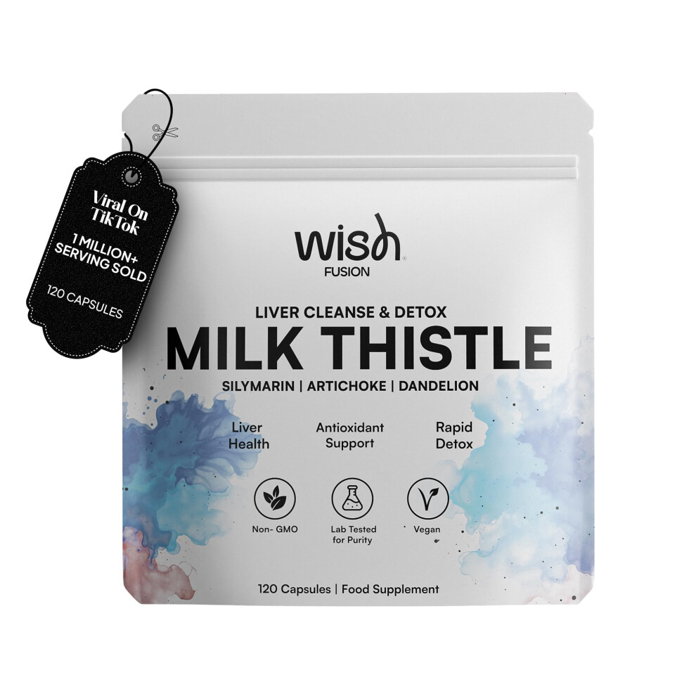 Wish Fusion Milk Thistle Liver Cleanse & Detox Supplement With Artichoke &