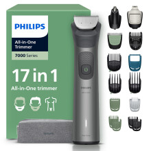 Philips Multigroom 7000 Series All-in-One 17-Piece Trimmer - Shaver and Clipper for Beard, Nose, Hair, and Body, Self-Sharpening Full Metal Blades, 2