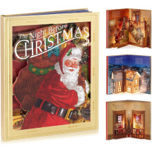 Christmas PopUp Book with Light and Sound, 3D Scenes and Interactive Santa Storybook for Kids
