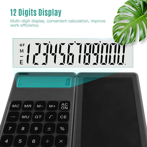 3X Calculator Notepad 6 Inch LCD Writing Tablet Digital Drawing Pad with Stylus Pen Erase Button Lock Function Black 2