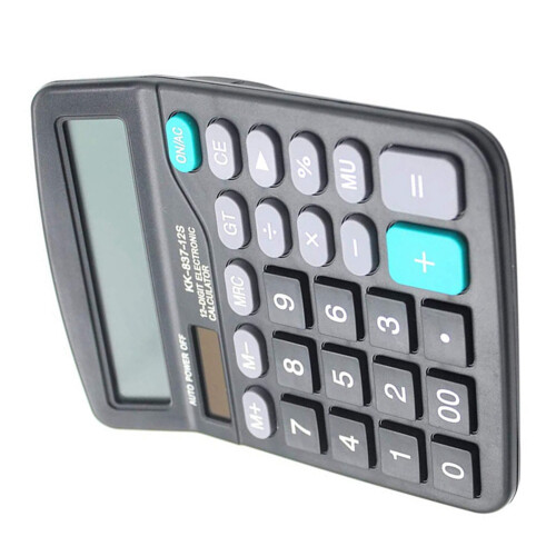 2X Desk Calculator, 12-Digit Solar Battery Office Calculator with Large LCD Display  Sensitive Button 2