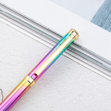 2X Metal Ballpoint Pen Stainless Steel Rotating Pen for School Office Bright Writing Point 1.0mm (Golden)