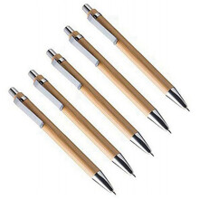 105 Pcs Office and School Supplies Sustainable Pen Bamboo Retractable Ballpoint Pen Writing Tool(Black Ink)
