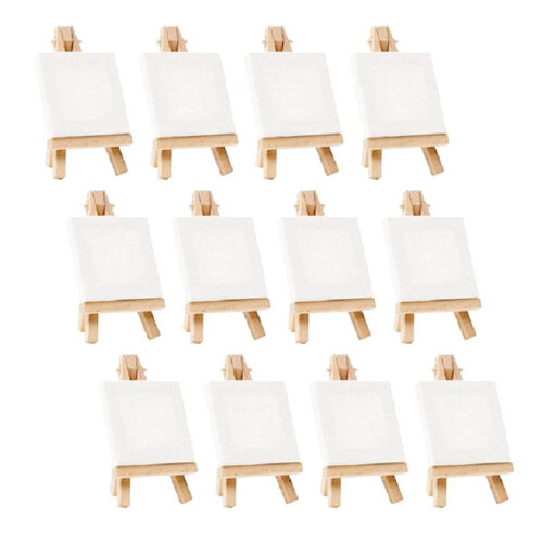 48 PeçAs  Cavalete para Artistas + 3 Polegadas X 3 Polegadas  Conjunto de Tela Pintura para CriançAs Artesanato FaçA Você Mesmo Desenho 1
