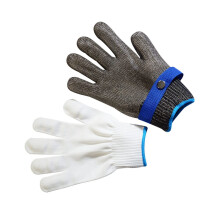 Cut Resistant Gloves with Adjustable Wrist Buckle for Industrial Processing and Kitchen Safety, 2PCS Gray