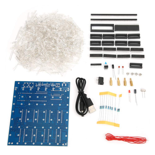 LED Cube Kit 8x8x8 Red 3D LED Light Cube DIY Assembly for Home Decoration and Electronics Project 1
