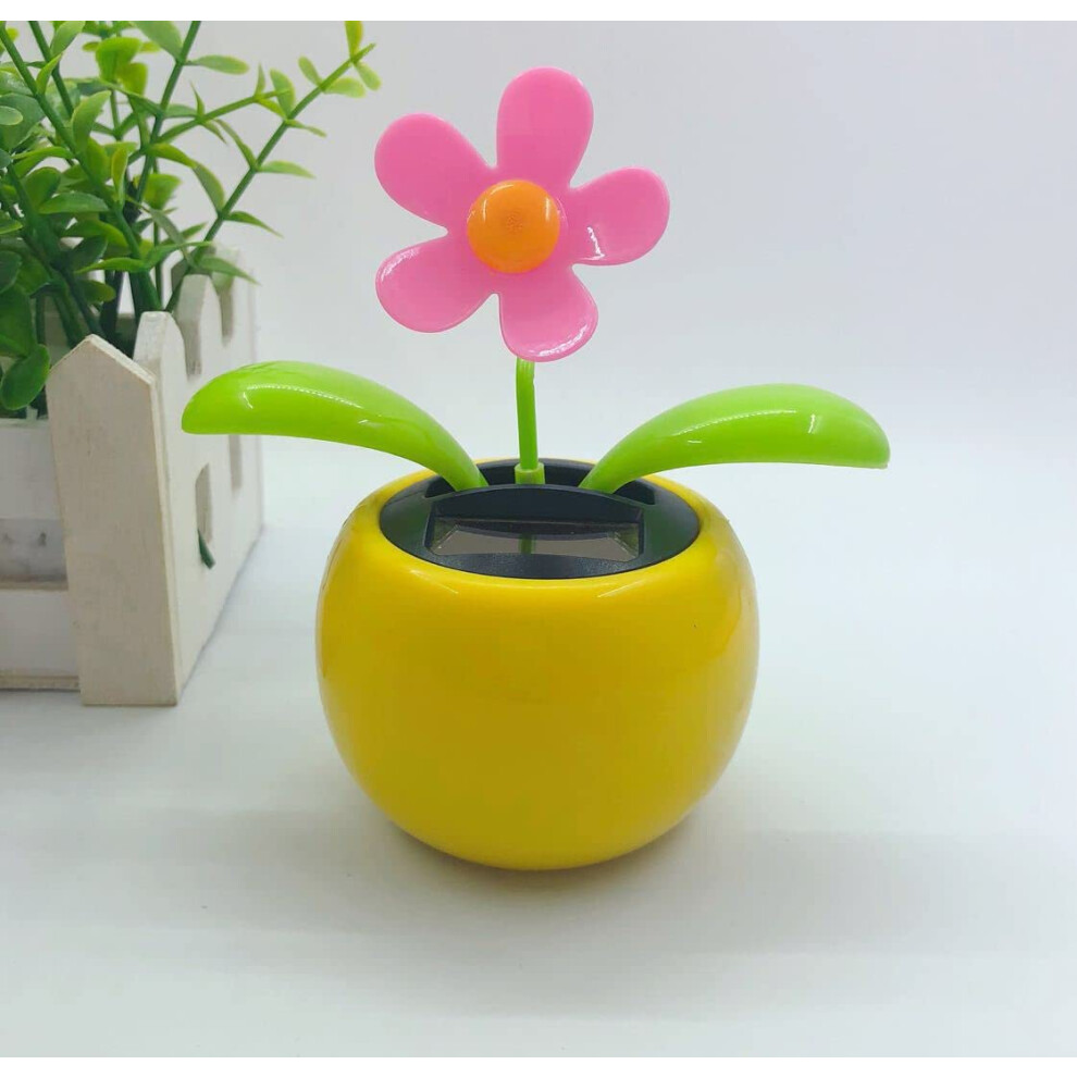 2Pcs Solar Powered Dancing Flower Car Dashboard Decoration Bobble Head Pot Vibrant Color Accent 9073542388685