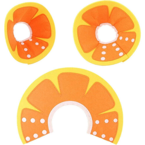 (S Orange) Rapid Recovery Pet Collar Comfortable Cat Double-breasted Adjustable Protective Cone Orange S 2