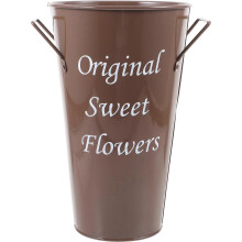 Retro Iron Sheet Flower Pot Binaural Flower Pot Gardening Art Iron Bucket Vintage Flower Pot