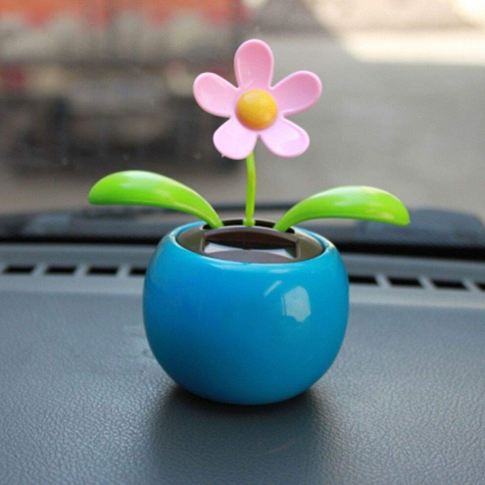 Solar Powered Dancing Flower Car Dashboard Ornament Swinging Toy Auto Interior Gift Blue 9169991116020