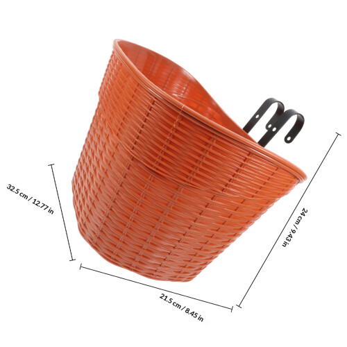 1Ensemble Panier Imitation Rotin Portable Pour Guidon 1