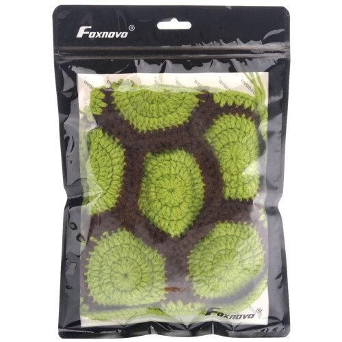 Bonnet Tortue Vert Coton Crocheté Pour - Photo Bébé 2