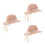 3Pièces Chapeaux Enfants Rose Protection Réglables 3