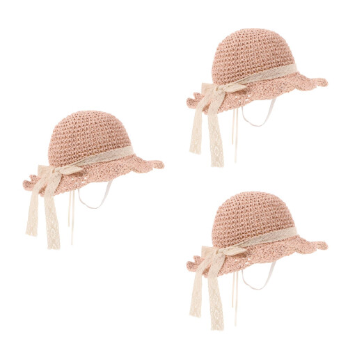 3Pièces Chapeaux Enfants Rose Protection Réglables 2