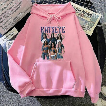 (S,24)Katseye Tour Korean-Style Printed Pullover Hoodie For Women, Loose Casual Sweatshirt, Hot-Selling 0926