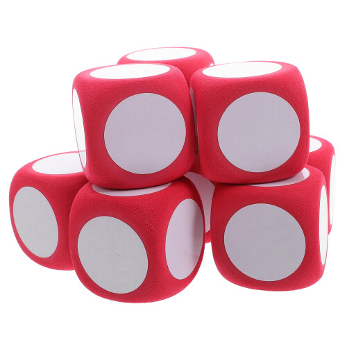 32 Dés En Mousse Blancs 6 Cm Effaçables À Sec Pour Jeux Et