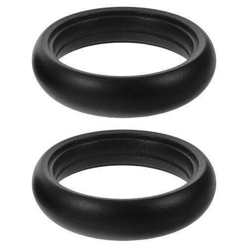 2Pièces Roue Poussette Caoutchouc Noir Absorption Chocs