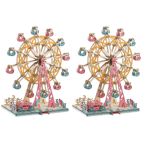 2Pièces Puzzles 3D En Bois Assortis Pour 1