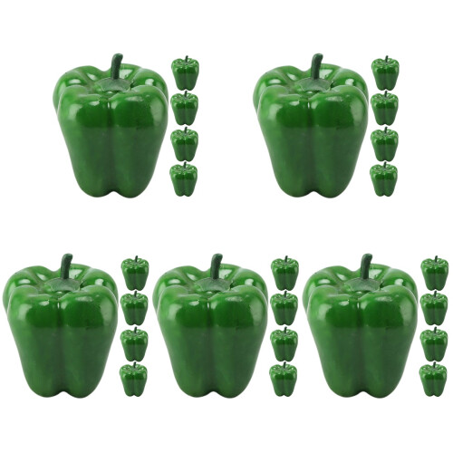 25Stk Imitierte Paprika Grüne Gemüsemodell Fotohintergrund 2