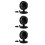 3Pcs Portable USB Car Fans ABS Compact Low Noise Adjustable Black 4