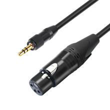 XLR Till 3,5 mm Ljudkabel Mikrofon Balanserad Analog Ljudsladd med Lås för Datortelefon Högtalarförstärkare 300 cm