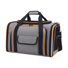 Expandable Pet Carrier Bag with Breathable Ventilation and Adjustable Shoulder Strap for Cats and Dogs