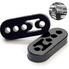 Exhaust Hanger, 2 Pieces 4 Holes Universal Rubber Exhaust Hanger Car Exhaust Hanger Rubber Exhaust Hanger, for Most Cars lucky