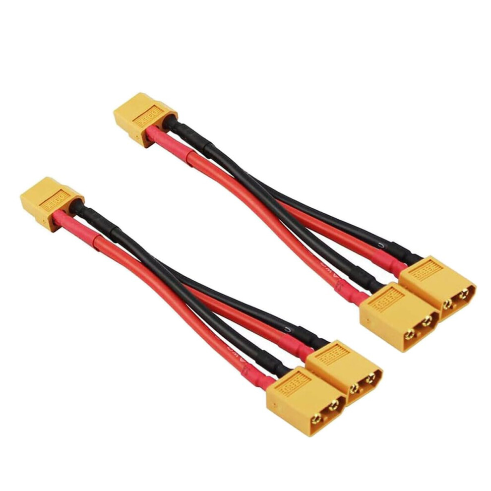 2Pcs Xt60 Y Splitter Cable Female To Dual Male 14Awg 100Mm For Rc Quadcopter Helicopter Boat 9169991117263