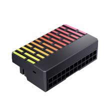 ATX 24-Pin 90-Stromanschlussadapter 5 V 3-Pin ARGB 24-Pin Buchse auf Stecker 90 Stromadapter DIY für Desktop-PC Schwarz